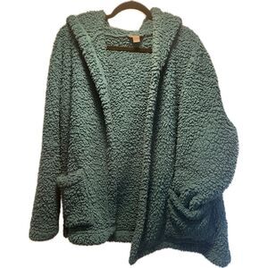 Eddie Bauer Shag Style Teal Open Cardigan Women’s Reg Size XL